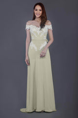 Sheath Sweep Train Knitted Fabric Bridesmaid Dress PR3561