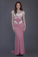 Trumpet Sweep Train Knitted Fabric Bridesmaid Dress PR3562