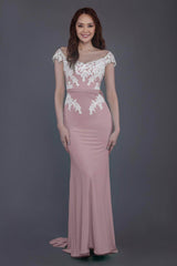 Trumpet Sweep Train Knitted Fabric Bridesmaid Dress PR3562