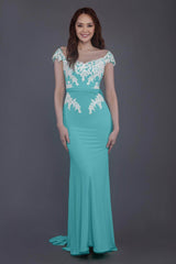 Trumpet Sweep Train Knitted Fabric Bridesmaid Dress PR3562