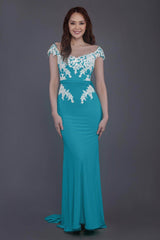 Trumpet Sweep Train Knitted Fabric Bridesmaid Dress PR3562