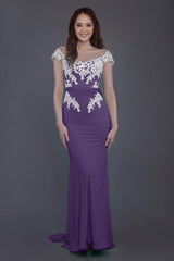 Trumpet Sweep Train Knitted Fabric Bridesmaid Dress PR3562