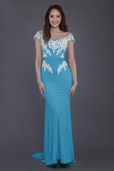 Trumpet Sweep Train Knitted Fabric Bridesmaid Dress PR3562