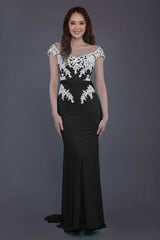 Trumpet Sweep Train Knitted Fabric Bridesmaid Dress PR3562