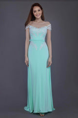 Sheath Sweep Train Knitted Fabric Bridesmaid Dress PR3563