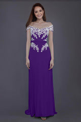 Sheath Sweep Train Knitted Fabric Bridesmaid Dress PR3563