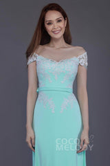 Sheath Sweep Train Knitted Fabric Bridesmaid Dress PR3563
