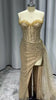 Strapless Sequin Strapless Long formal dresses Bridesmaid Dresses evening gown Prom Dress With Split