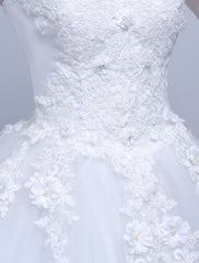 Princess Ball Gown Wedding Dresses Long Sleeve Lace Illusion Ivory Floor Length Bridal Dress