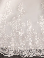Princess Wedding Dresses Lace Illusion Half Sleeve Floor Length Bridal Gown