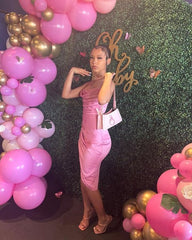 Princess 17th Birthday Dresses Pink Slit Birthday Dress For Teens P357