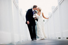 Custom Made A Line Backless V Neck Lace Ivory Wedding Dress, Lace Bridal Dress,Lace Wedding Prom Gown