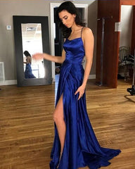 Sexy Prom Dress Slit Skirt, Graduation School Party Dress, Winter Formal Dress