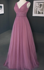 tule v-neck bruidsmeisje jurken