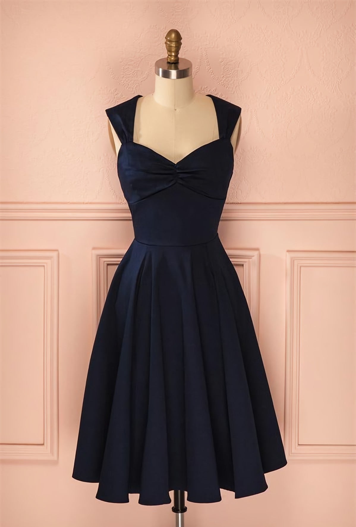Vintage Simple Short Bleu marine élégant Habitage à la main
