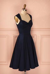 Vintage Simple Short Bleu marine élégant Habitage à la main