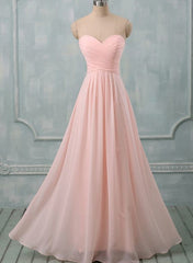 Lovely Light Pink Sweetheart Long Bridesmaid Dress, Long Prom Dress