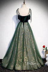 Emerald Green Long Prom Dresses Shiny Lace Formal Dress FD2626