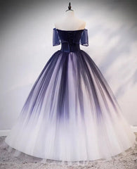 Off the Shoulder Ombre Ball Gown Prom Dresses FD1526