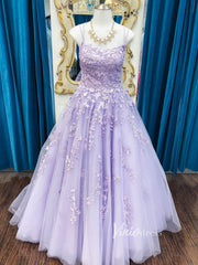 Spaghetti Strap Long Prom Dresses Lace-Up Back FD1265B