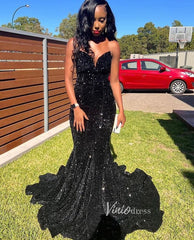 Strapless Sparkly Sequin Mermaid Prom Dresses FD3311
