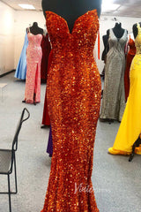 Strapless Sparkly Sequin Mermaid Prom Dresses FD3311