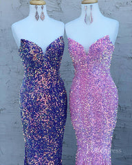 Strapless Sparkly Sequin Mermaid Prom Dresses FD3311