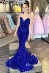 Strapless Sparkly Sequin Mermaid Prom Dresses FD3311
