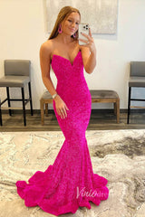 Strapless Sparkly Sequin Mermaid Prom Dresses FD3311
