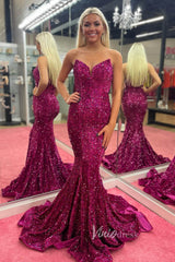 Strapless Sparkly Sequin Mermaid Prom Dresses FD3311