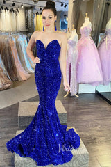 Strapless Sparkly Sequin Mermaid Prom Dresses FD3311