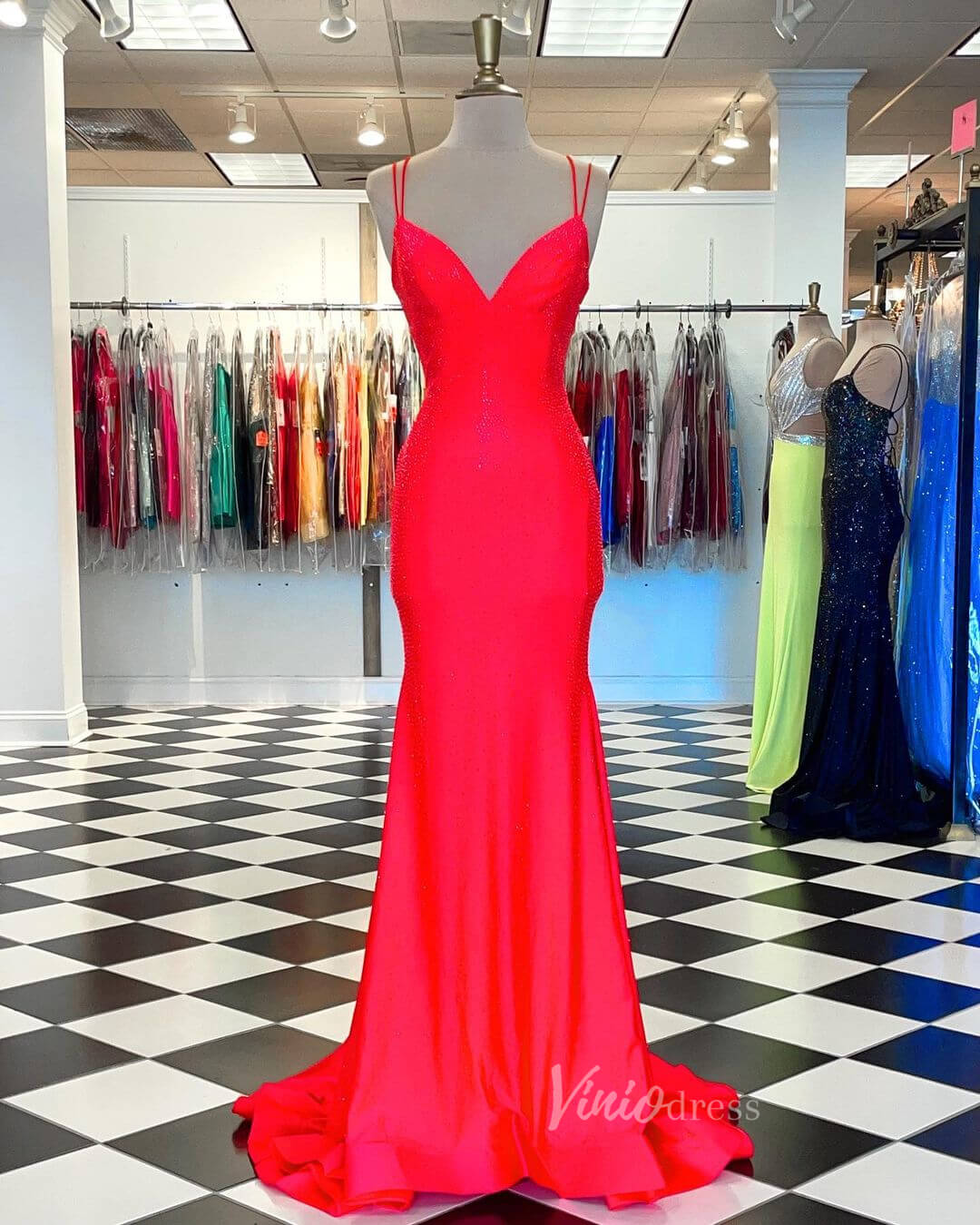 Strechy Red Sheath Prom Dresses Tight Formal Dress FD2663
