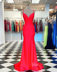 Strechy Red Sheath Prom Dresses Tight Formal Dress FD2663