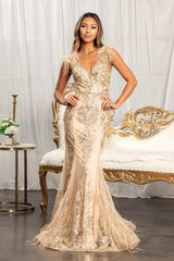 Prom Long Formal Glitter Mesh Mermaid Dress