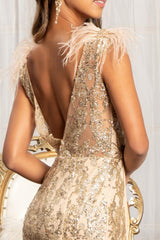 Prom Long Formal Glitter Mesh Mermaid Dress