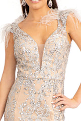 Prom Long Formal Glitter Mesh Mermaid Dress