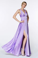 Cinderella Divine CD7469 Prom Long High Slit Dress