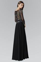 Prom Long Sleeve Chiffon Dress Formal