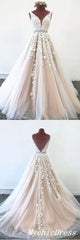 2024 A Line Tulle Lace Prom Dresses Champagne Evening Dress Beading Belt