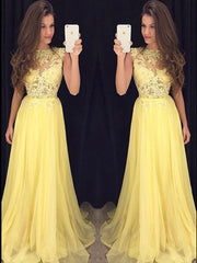 Yellow Prom Dress, Prom Dresses, Evening Gown, Graduation School Party Dress, Winter Formal Dress