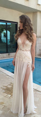 Sexy Wedding Dress with Slit, Bride Dress, Bridal Gown ,Dresses For Brides