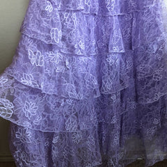 Purple Lace Long prom -jurken Backless Evening Jurk prachtige maxi -jurk