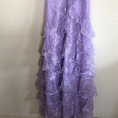 Purple Lace Long prom -jurken Backless Evening Jurk prachtige maxi -jurk