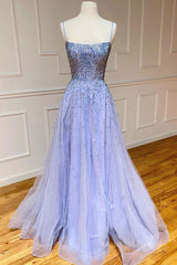 Paarse tule pailletten lange prom jurk tule formele jurk