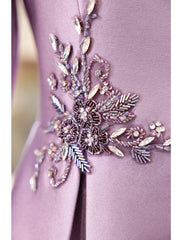 Two Piece Cocktail Dresses Elegant Dress Wedding Party Tea Length Long Sleeve V Neck Satin Mother of the Bride Dresses