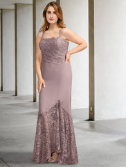 Aimishang  Two Piece A-Line Mother of the Bride Dresses Plus Size Hide Belly Curve Elegant Dress Formal Asymmetrical Sleeveless Square Neck Chiffon with Appliques Splicing