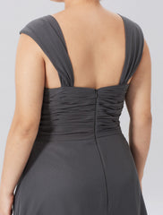 Aimishang  A-Line Mother of the Bride Dress Formal Plus Size Elegant Straps Knee Length Chiffon Sleeveless yes with Criss Cross Pleats