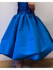 Mermaid / Trumpet Homecoming Dresses Vintage Dress Party Wear Prom Ankle Length Sleeveless Strapless Sequined with Sequin