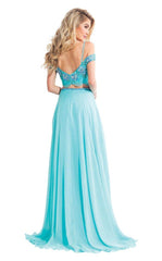 Rachel Allan Prom Long Two Piece Floral Dress 6130