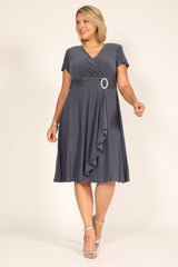 R&M Richards 1149 Short Plus Size Dress Black